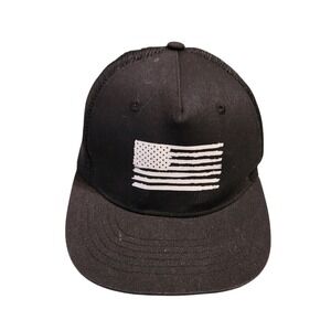 Black Mesh Trucker Hat American Flag Graphic Adjustable‎ Snapback Men